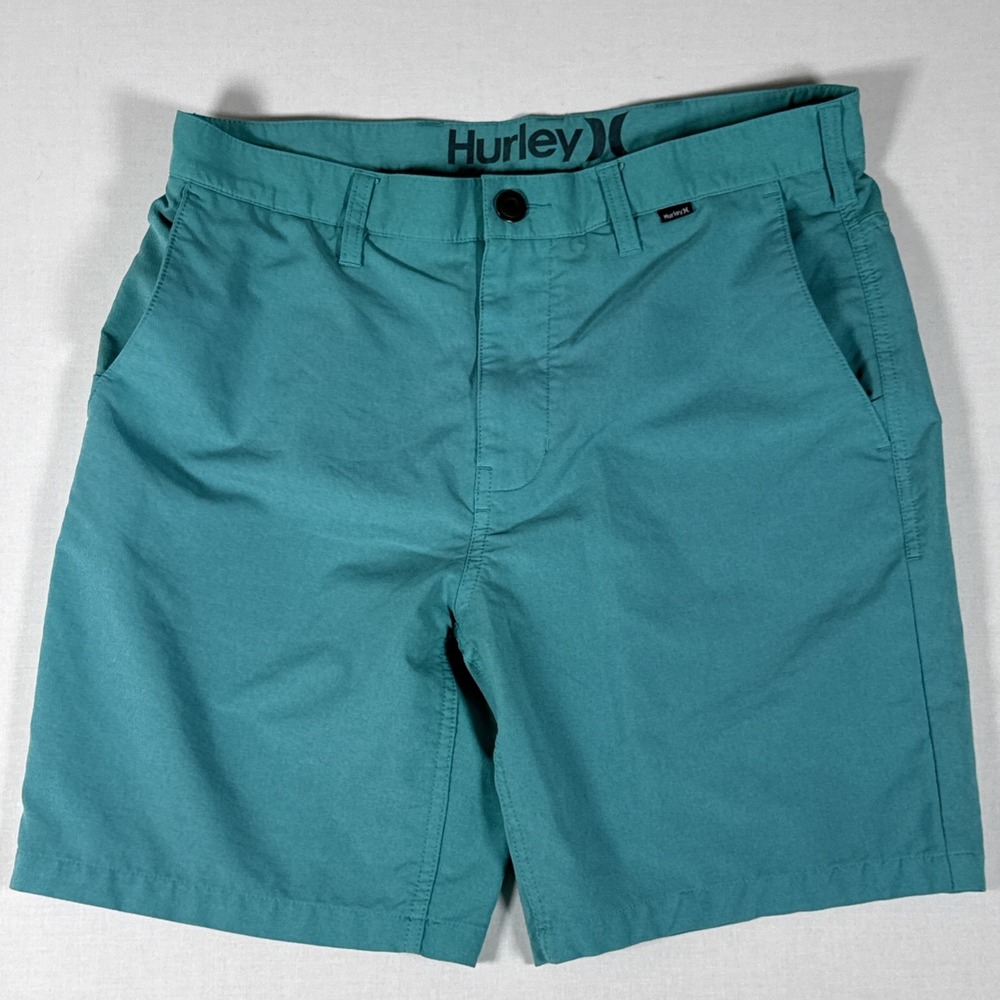 Hurley x Nike Dri-Fit Flat Front Men's Shorts 31 Blue Polyester Blend